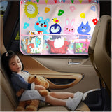 Interesting Pink Fruit Printed Car Sunshade with Mesh Pocket