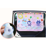 Interesting Pink Fruit Printed Car Sunshade with Mesh Pocket
