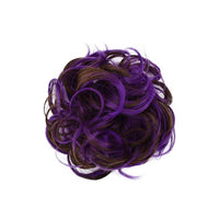 2 X Women's Messy Bun Scrunchie Hair Extensions Hair Wigs Purple and Blue