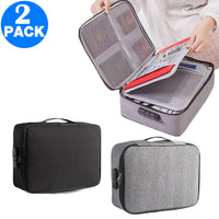 1 or 2Pcs Document Storage Bag Certification Organiser Travel Handbag with Lock