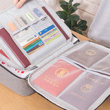 1 or 2Pcs Document Storage Bag Certification Organiser Travel Handbag with Lock