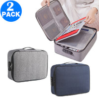 1 or 2Pcs Document Storage Bag Certification Organiser Travel Handbag with Lock