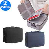 1 or 2Pcs Document Storage Bag Certification Organiser Travel Handbag with Lock
