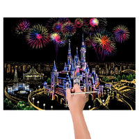Scratch Art World-Famous City Painting Paper Colourful Magic Large Paper Painting Art Adult Kid Magic Scratch Art Painting Paper With Wooden Draw DIY Stick Kit Bamboo Stick inc.