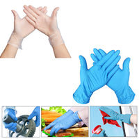 Box of 50pcs Disposable Gloves Blue Nitrile Gloves White Transparent Gloves Housework High Elasticity Gloves Protective Gloves