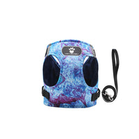 Colour Ocean Pattern Printed Pet Harness Dog Leash Set