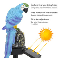 2 X Animal Parrot Shape Solar Powered Garden Night Lights Yard Lamps