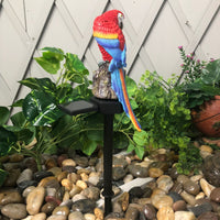 2 X Animal Parrot Shape Solar Powered Garden Night Lights Yard Lamps
