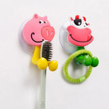 10PCS Cute Cartoon Toothbrush Holder with Suction Mount