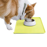 Non Slip Pet Feeding Placemat Dog Cat Feeder Bowl Dish Place Mat Green