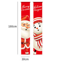 Christmas Porch Sign-Santa + Snowman