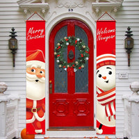 Christmas Porch Sign-Santa + Snowman