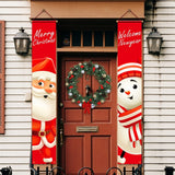 Christmas Porch Sign-Santa + Snowman