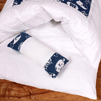 Japanese-Style Cat Bed Sleeping Bag with Pillow Navy-S