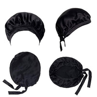 Women's 100% Mulberry Silk Sleep Hair Hat Care Sleeping Bonnet Night Cap-Black