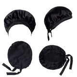 Women's 100% Mulberry Silk Sleep Hair Hat Care Sleeping Bonnet Night Cap-Black