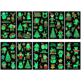 20-Sheets Christmas Luminous Tattoo Stickers