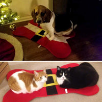 Christmas Dog Pet Bed Pads Bone Shaped
