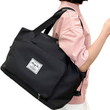 Foldable Water-Resistant Sports Gym Bag Travel Duffel Bag Black