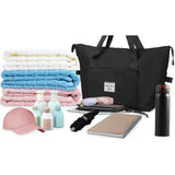 Foldable Water-Resistant Sports Gym Bag Travel Duffel Bag Black