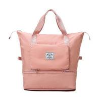 Foldable Water-Resistant Sports Gym Bag Travel Duffel Bag Pink