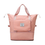Foldable Water-Resistant Sports Gym Bag Travel Duffel Bag Pink