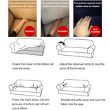 Sofa Cover Couch Slipcover Fleece Stretch Sofa Protector-Coffee