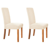 2Pcs Elastic Chair Cover-Beige