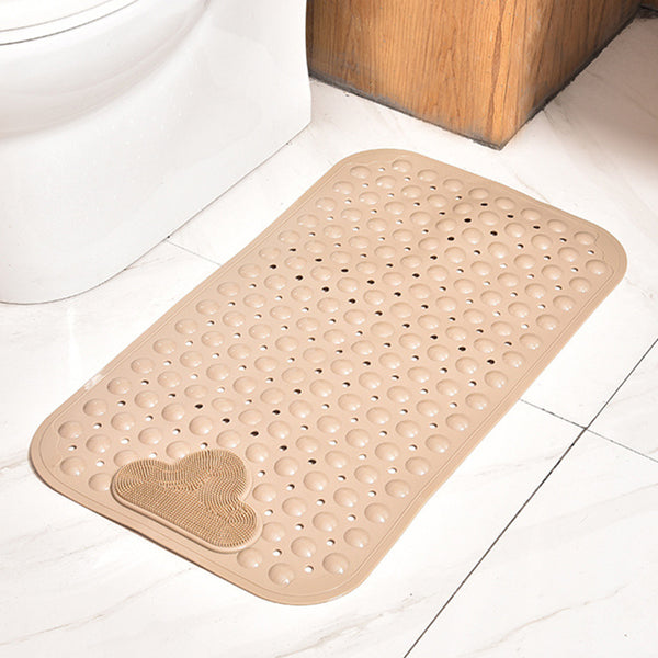 70 x 40cm Bathtub Mat Non Slip Mat with Feet Bristles - Khaki