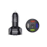 1 Pack 4 USB Port Fast Charging Car Charger Black