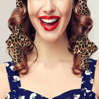 Heatless Curling Rod Headband Flannel Curling Hair Rollers Lazy Curler Set-Brown