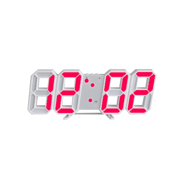 Large 3D LED Wall Desk Digital Alarm Clock USB Powered Red