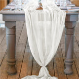 Chiffon Table Runner Home Party Decorations Pure Color Simplicity Tablecloth 70 x 300cm-White