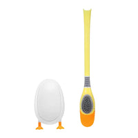 Duck Shaped Toilet Brush with Base Yellow