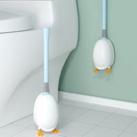 Duck Shaped Toilet Brush with Base Light Blue