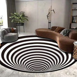 3D Optical Vortex Illusion Carpet Round Rug Style 2