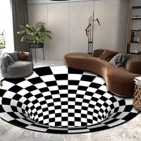 3D Optical Vortex Illusion Carpet Round Rug Style 3