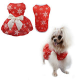 Christmas Theme Pet Vest and Dress Set Red-M