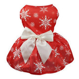 Christmas Theme Pet Vest and Dress Set Red-S