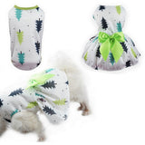 Christmas Theme Pet Vest and Dress Set Green-S