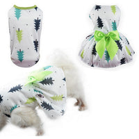 Christmas Theme Pet Vest and Dress Set Green-M