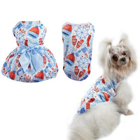 Christmas Theme Pet Vest and Dress Set Blue-M