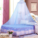 Bed Canopy Net Tent Round Dome Hanging Mosquito Room Decor -Blue