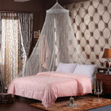 Bed Canopy Net Tent Round Dome Hanging Mosquito Room Decor -White