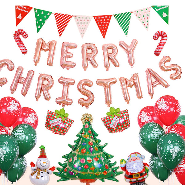 Merry Christmas Balloons Set Foil Balloon Party Home Decor-Style 3