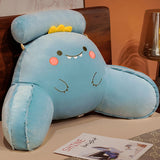 Backrest Reading Rest Pillow Neck Lumbar Support Chair Cushion with Arms-Blue