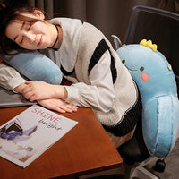 Backrest Reading Rest Pillow Neck Lumbar Support Chair Cushion with Arms-Blue