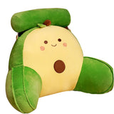 Backrest Reading Rest Pillow Neck Lumbar Support Chair Cushion with Arms-Green