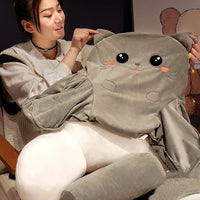 Backrest Reading Rest Pillow Neck Lumbar Support Chair Cushion with Arms-Grey