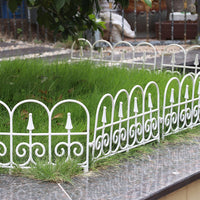 4 Pack Garden Plastic Fence Border Edging Panel Lawn Covers Yard Outdoor Decor White